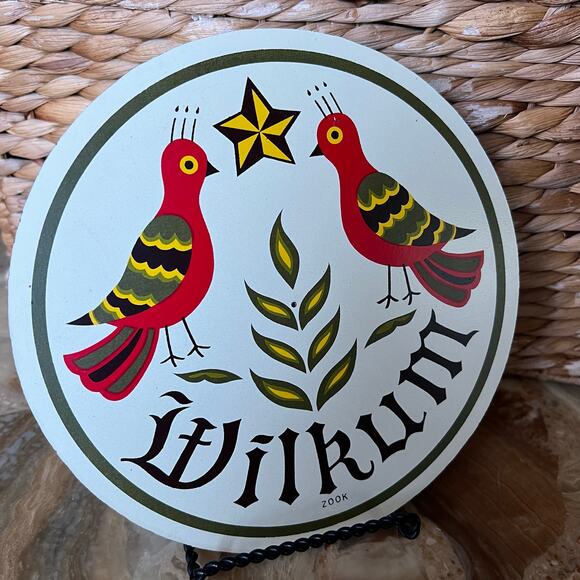 Pennsylvania Dutch Hex Wall Placard: Wilkum - Picture 1 of 3